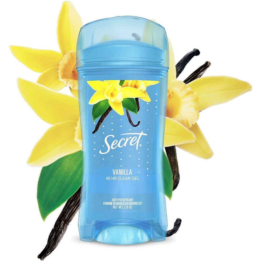 Secret Clear Gel Antiperspirant and Deodorant, Vanilla Scent, 73 grams