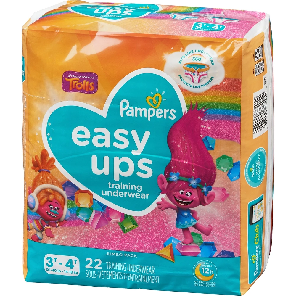 Pampers Easy Ups Training Underwear Girls Size 5 3T-4T Count