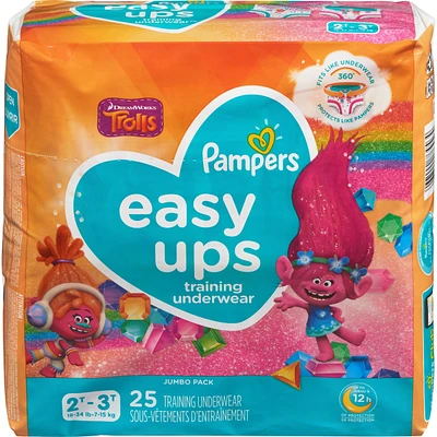 Pampers Easy Ups Training Underwear Girls Size 4 2T-3T 25 Count