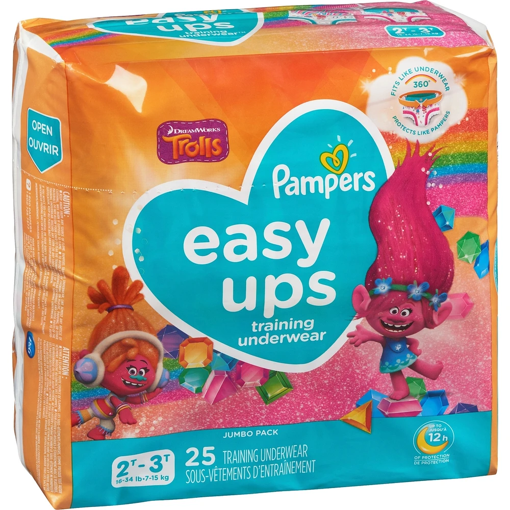 Pampers Easy Ups Training Underwear Girls Size 4 2T-3T 25 Count