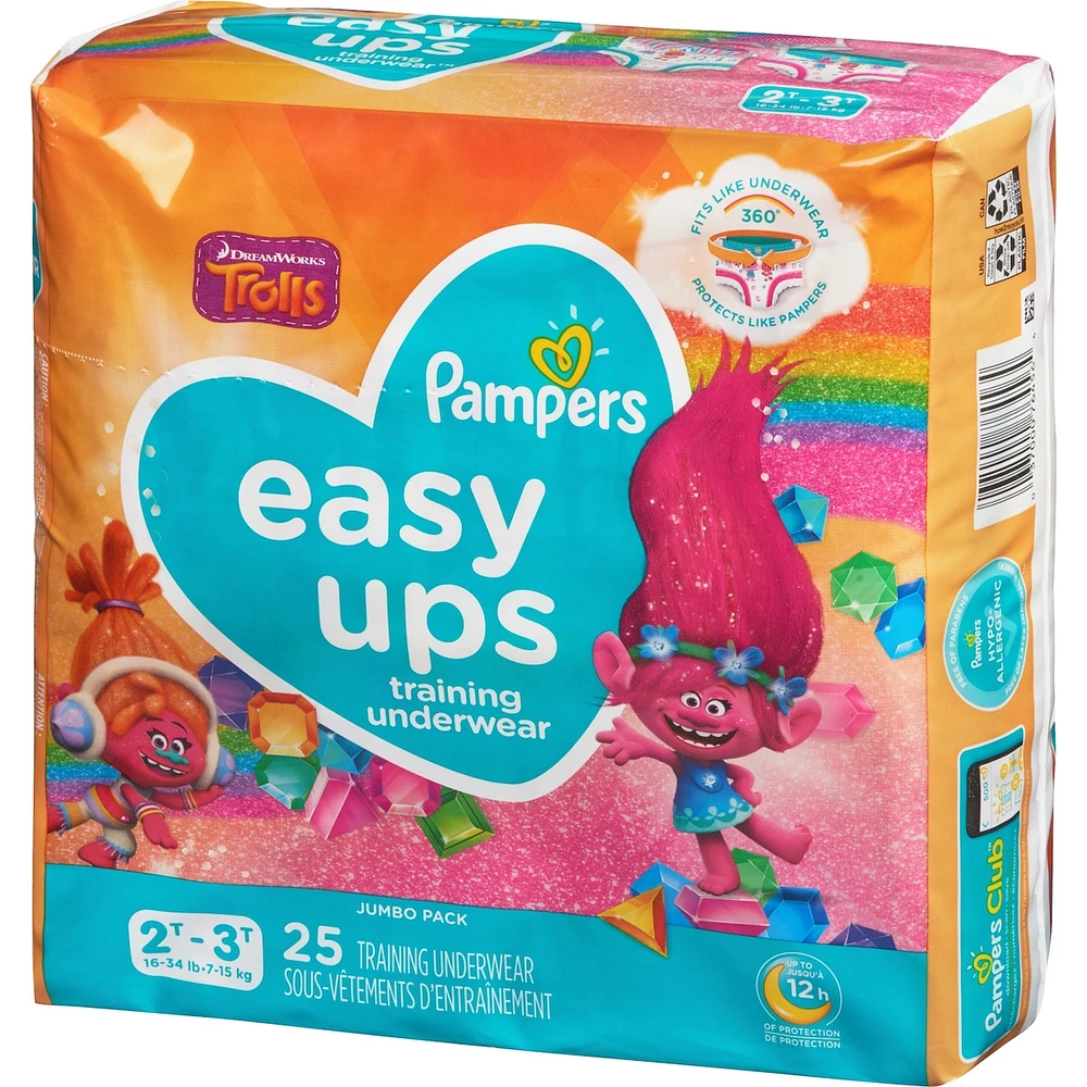 Pampers Easy Ups Training Underwear Girls Size 4 2T-3T 25 Count