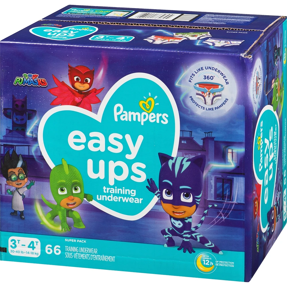 Sous-vêtements d’entraînement Pampers Easy Ups, taille 5 3T/4T, garçons, 66 sous-vêtements