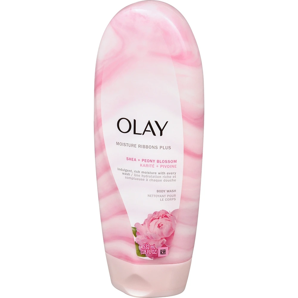 Olay Moisture Ribbons Plus Shea + Peony Blossom Body Wash, 532 mL