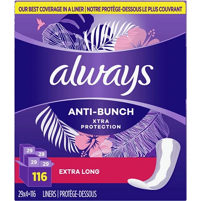 Anti-Bunch Xtra Protection Daily Liners Extra Long Unscented