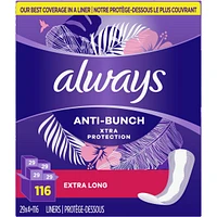 Anti-Bunch Xtra Protection Daily Liners Extra Long Unscented