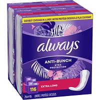 Anti-Bunch Xtra Protection Daily Liners Extra Long Unscented