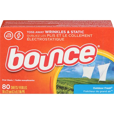 Dryer Sheets, Outdoor Fresh, 80 count