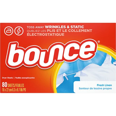 Fabric Softener Dryer Sheets, Fresh Linen, 80 count