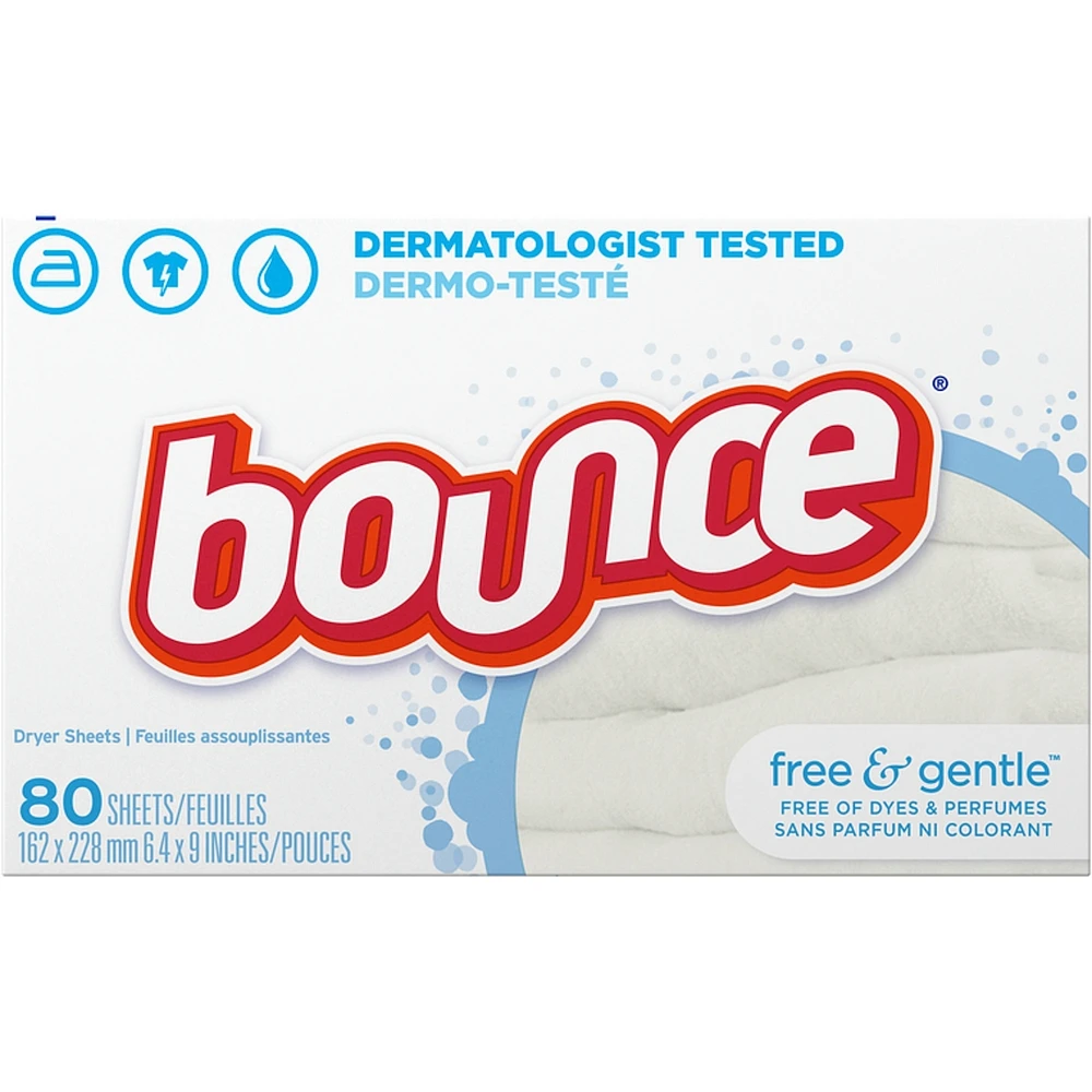 Free & Gentle Fabric Softener Dryer Sheets, 80 Sheets