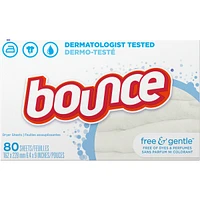 Free & Gentle Fabric Softener Dryer Sheets, 80 Sheets
