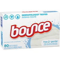 Free & Gentle Fabric Softener Dryer Sheets, 80 Sheets