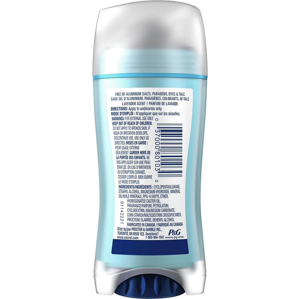 Secret Aluminum Free Deodorant, Lavender, 68 g