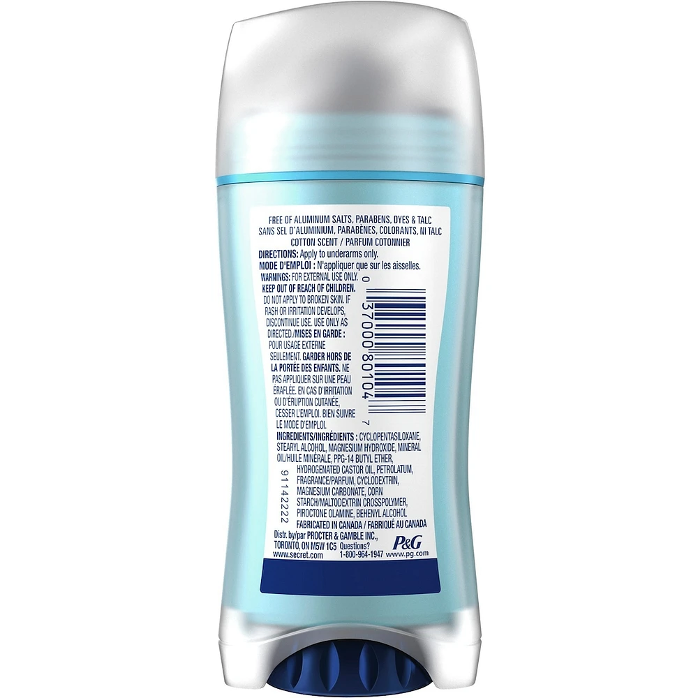 Secret Aluminum Free Deodorant, Cotton, 68 g