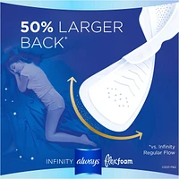 Serviettes Always Infinity FlexFoam,  de nuit, très abondant, taille 5, jusqu’à zéro sensation et zéro fuites pendant 12 heures, avec ailes, np, 30 u