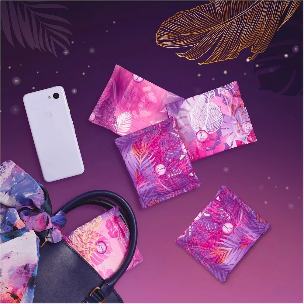 Serviettes Always Radiant FlexFoam, taille 5, de nuit, flux très abondant, protection sans fuites ni odeurs à 100 %, avec ailes, parfumées, 18 u