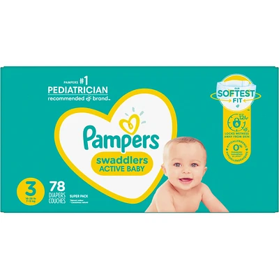 Pampers Swaddlers Active Baby Diaper Size 3 78 Count