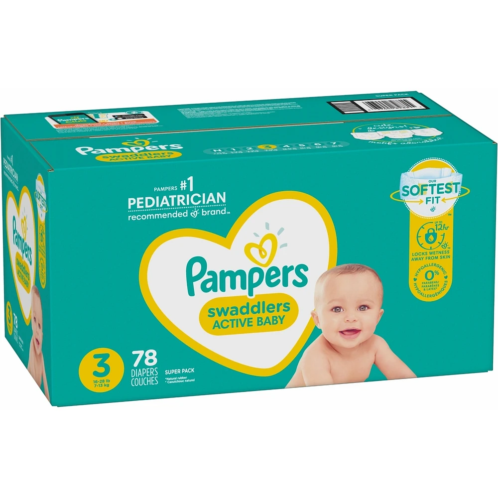 Pampers Swaddlers Active Baby Diaper Size 3 78 Count