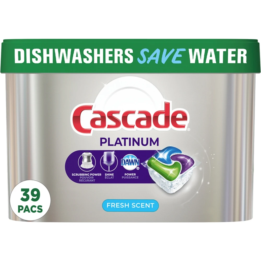 Platinum ActionPacs Dishwasher Detergent Pods, Fresh, 39 Count