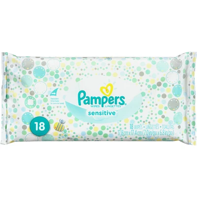 Pampers Baby Wipes Sensitive Perfume Free 18 Count