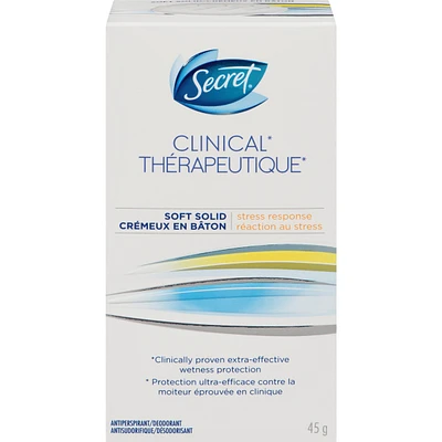 Secret Clinical Antiperspirant and Deodorant Soft Solid, Stress Response, 45g