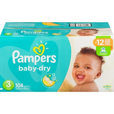 Pampers Baby-Dry Diapers Size 3 104 Count