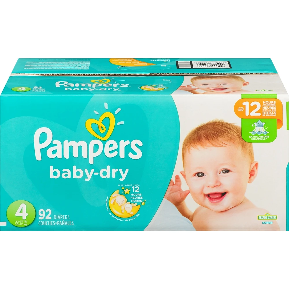 Pampers Baby-Dry Diapers Size 4 92 Count