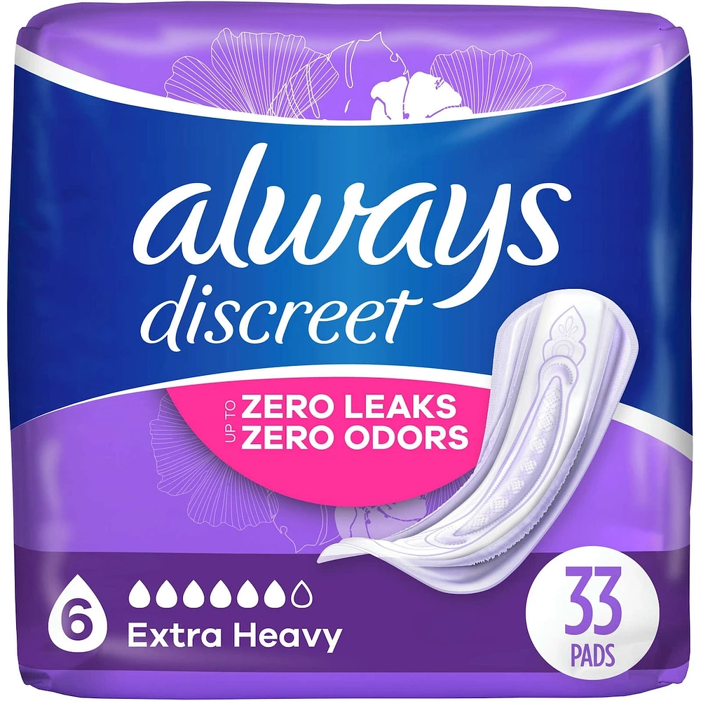 Adult Incontinence Pads for Women, Extra Heavy Absorbency, Regular Length, Postpartum Pads, 33 CT