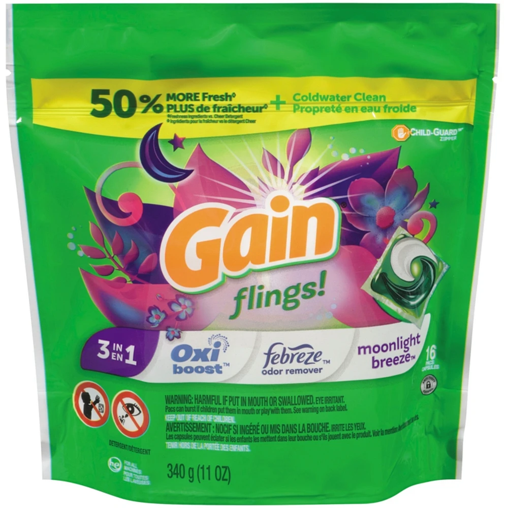 Laundry Detergent Pods With Aroma Boosters, Moonlight Breeze Scented, 16 Pack
