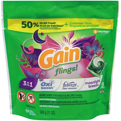 Laundry Detergent Pods With Aroma Boosters, Moonlight Breeze Scented, 16 Pack