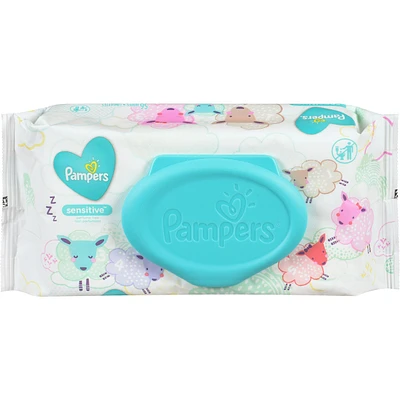 Pampers Baby Wipes Sensitive Perfume Free 1X Pop-Top 56 Count
