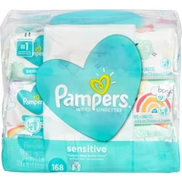 Pampers Baby Wipes Sensitive Perfume Free 3X Pop-Top Packs 168 Count