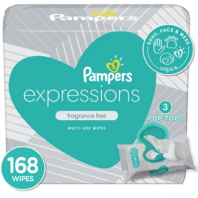 PAMPERS BABY WIPES EXPRESSIONS 3XFTMT Frag Free 4/168