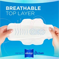 Always Infinity FlexFoam Pads for Women, Size 3, Extra Heavy Absorbency, Unscented, 14 Count