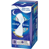 Serviettes Always Infinity FlexFoam, nuit, flux très abondant, taille 5, jusqu’à zéro sensation et zéro fuites pendant 12 heures, avec ailes, np, 22 u