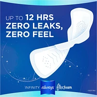 Serviettes Always Infinity FlexFoam, nuit, flux très abondant, taille 5, jusqu’à zéro sensation et zéro fuites pendant 12 heures, avec ailes, np, 22 u