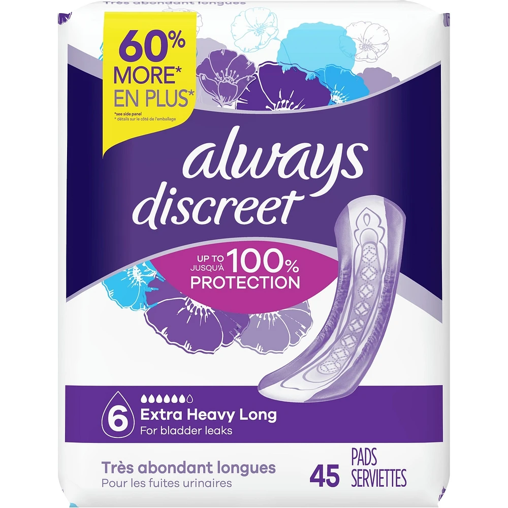 Incontinence Pads for Women and Postpartum Pads, Extra Heavy Long, up to 100% Bladder Leak Protection