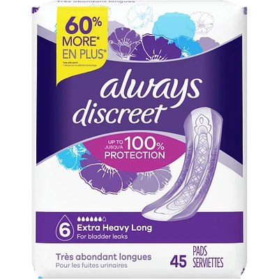 Incontinence Pads for Women and Postpartum Pads, Extra Heavy Long, up to 100% Bladder Leak Protection