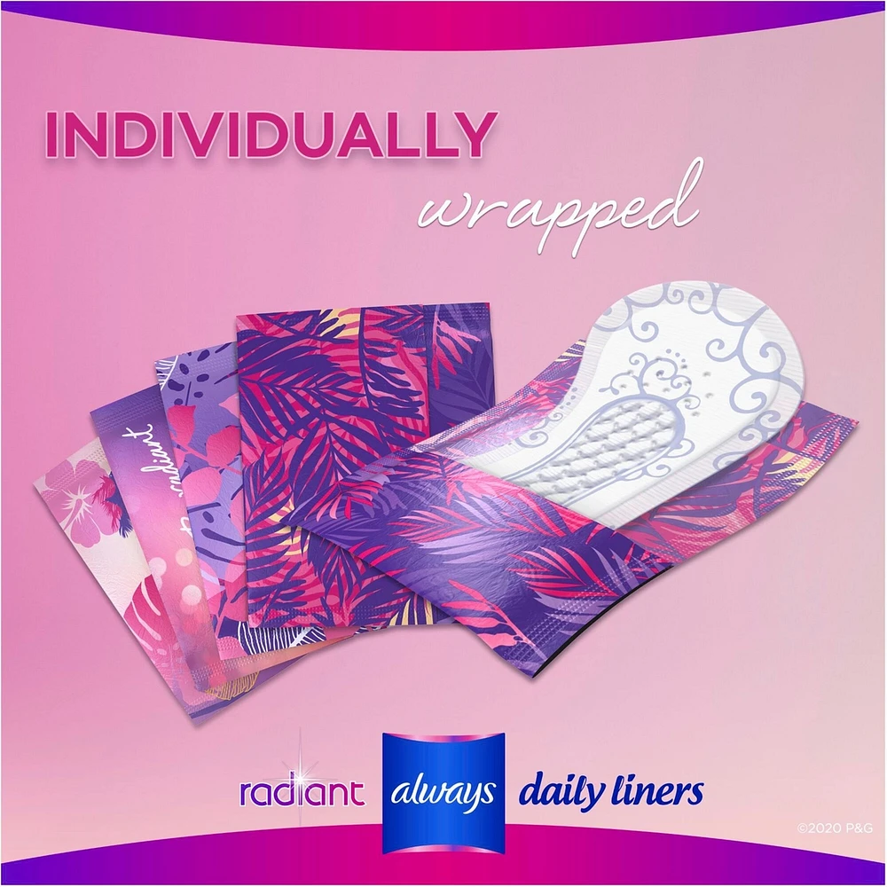 Radiant Daily Liners Regular Absorbency Unscented, 48 Count
