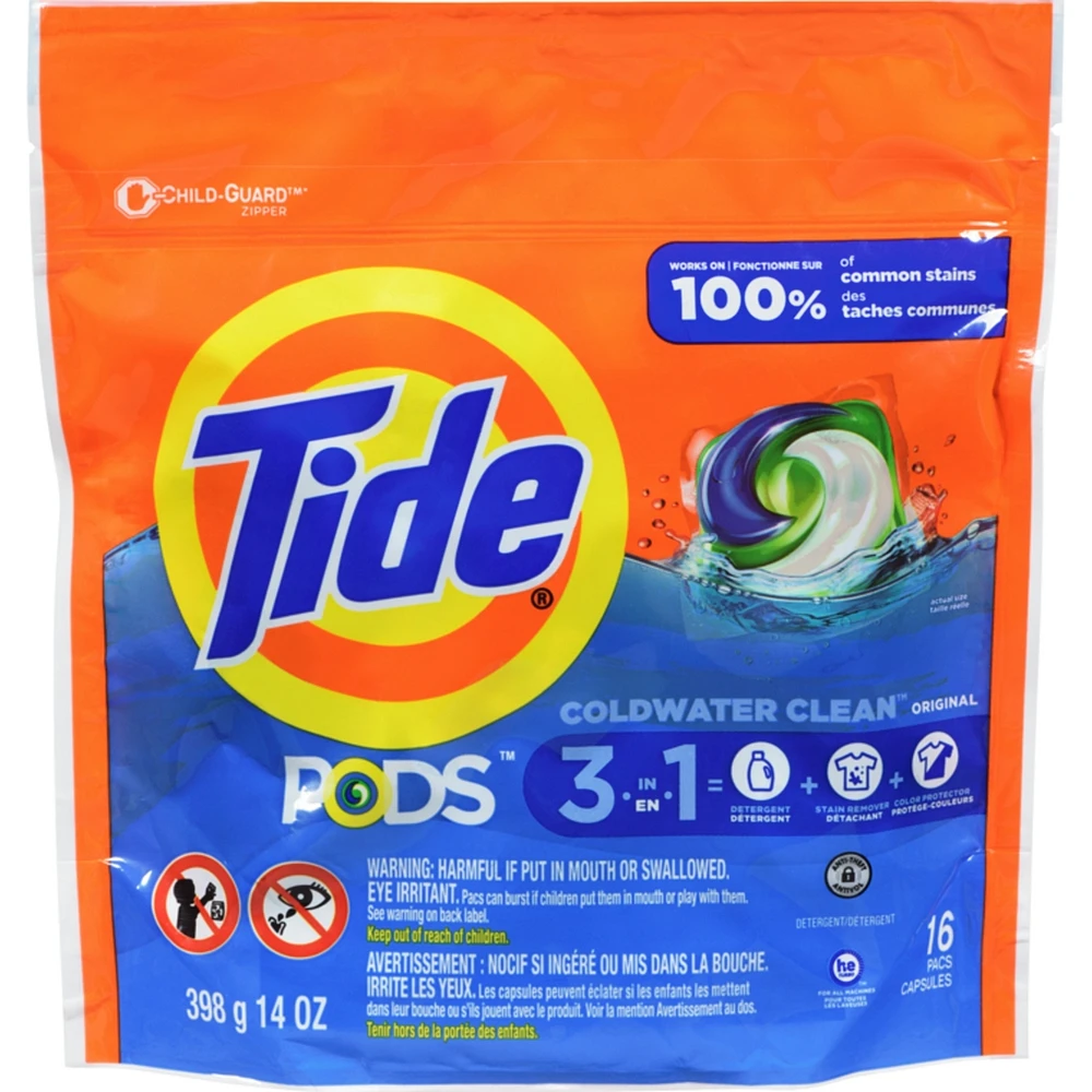 Liquid Laundry Detergent Pods, Original, 16 Count