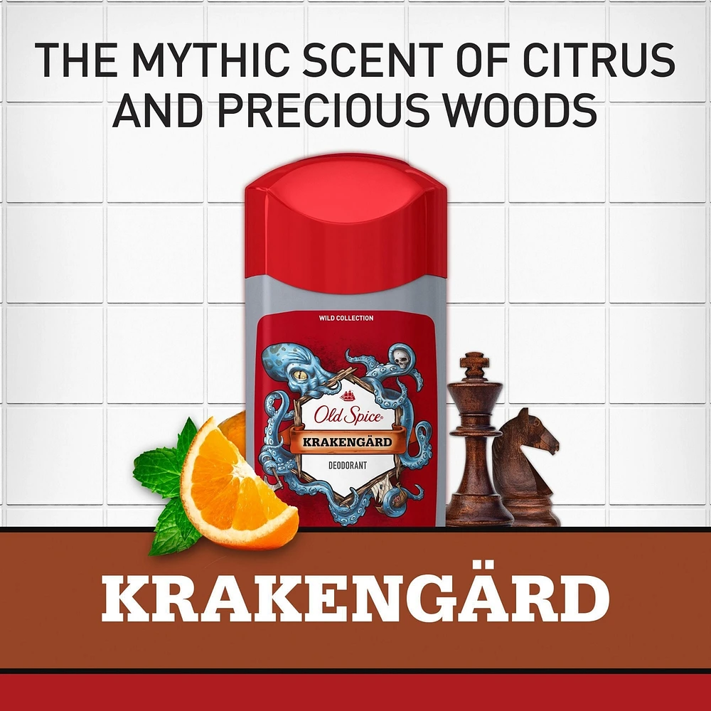 Aluminum Free Deodorant for Men, Krakengard, 48 Hr. Protection