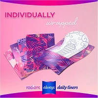 Always Radiant Daily Liners, Long, Unscented, 92 Count