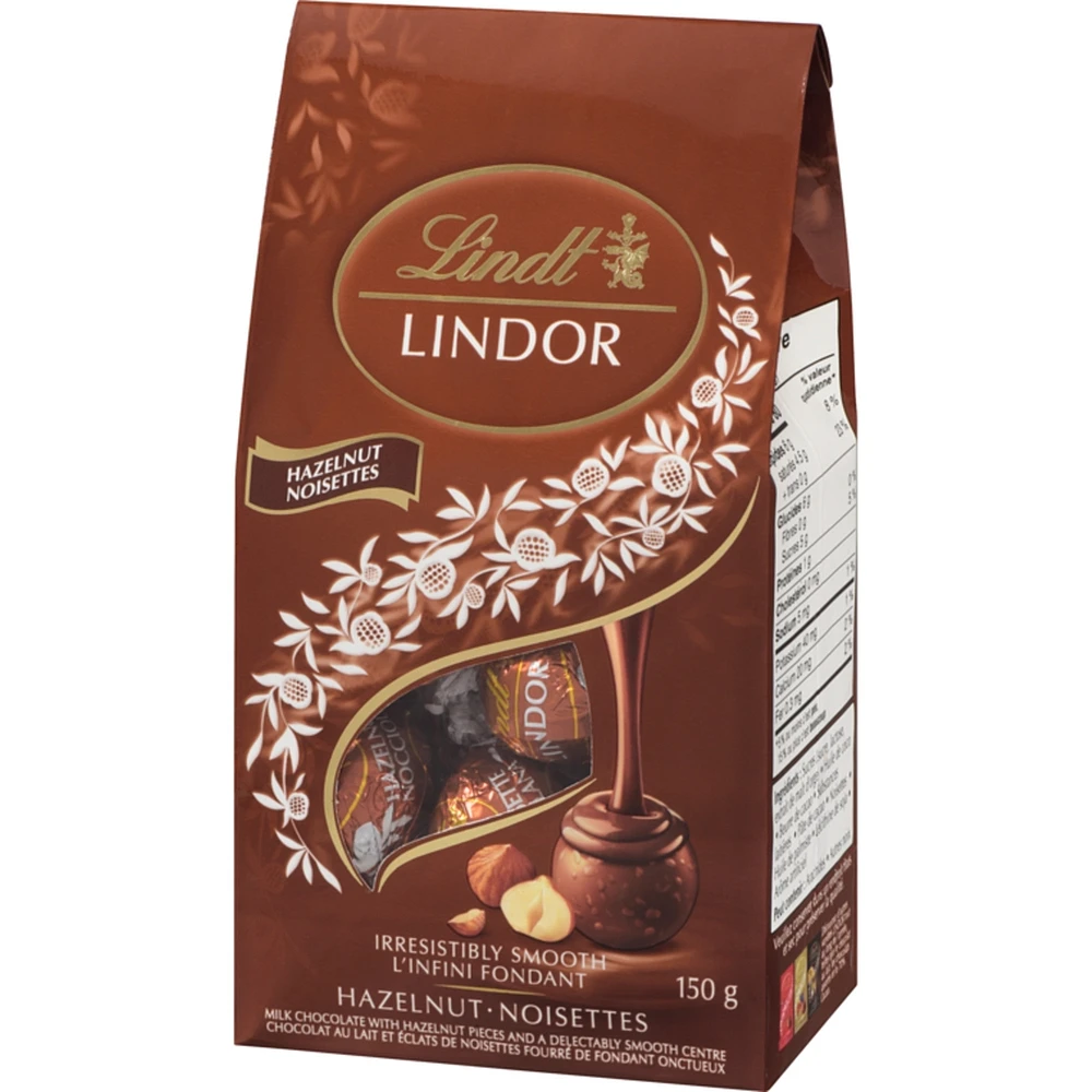 Truffes LINDOR au chocolat au lait et à la noisette  – Sachet