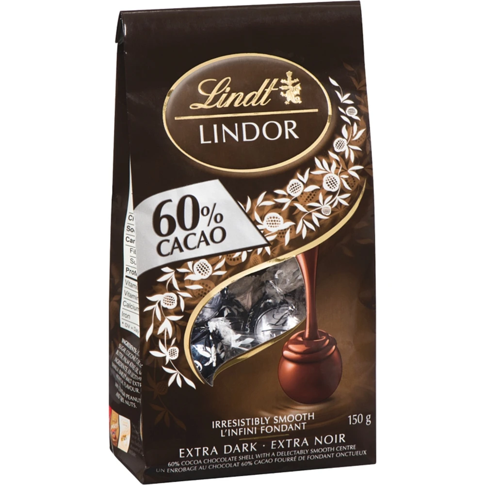 Chocolate, 60% Cocoa  Shell with A Delectably Smooth Centre Extra Dark
