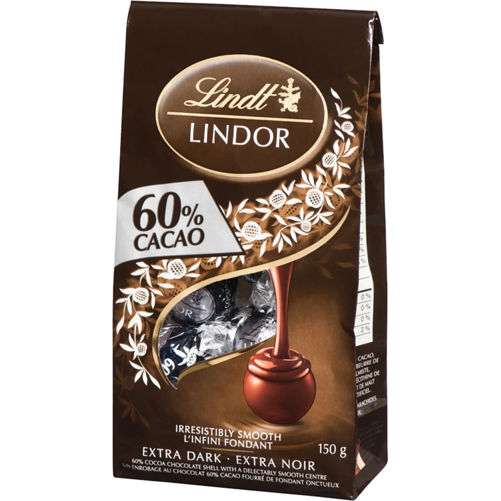 Chocolate, 60% Cocoa  Shell with A Delectably Smooth Centre Extra Dark
