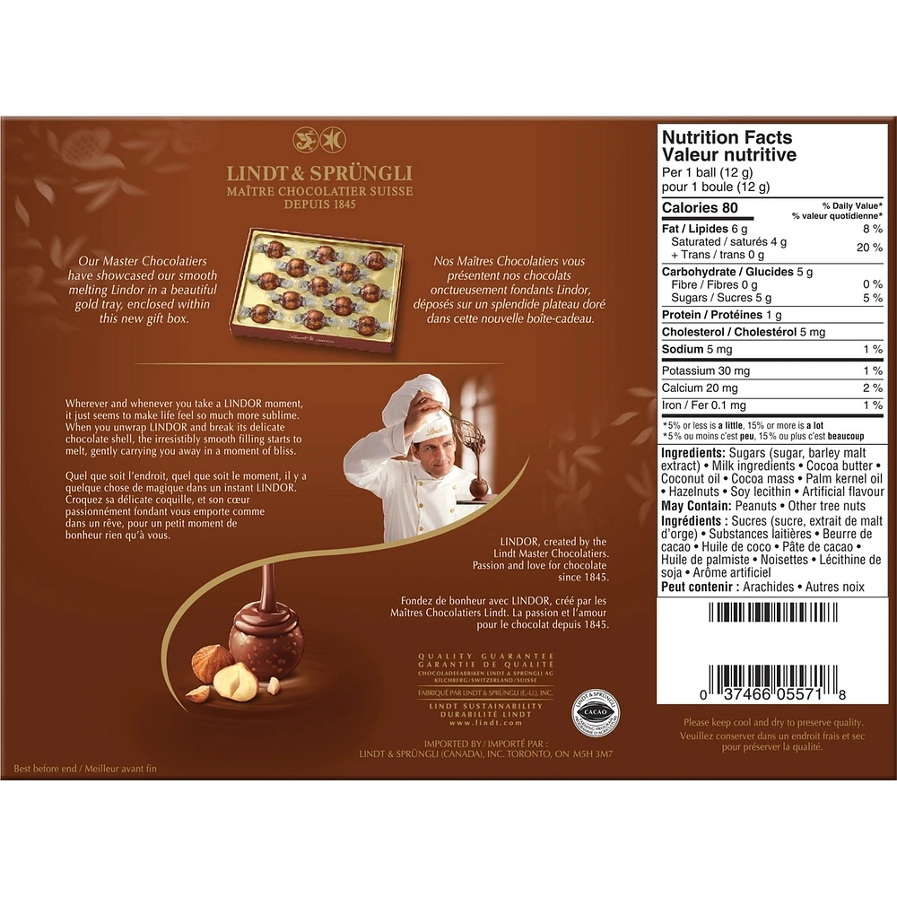 Chocolat au lait et éclats de noisettes fourré de fondant onctueux noisettes