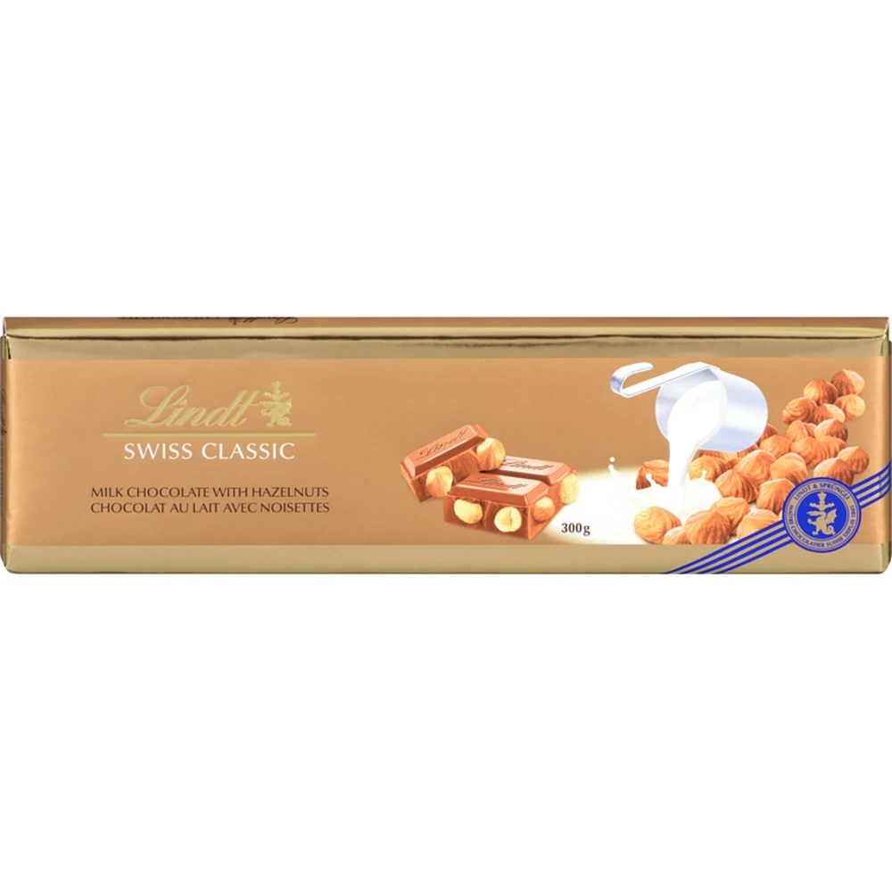 SWISS CLASSIC Gold Hazelnut Milk Chocolate Bar 300g
