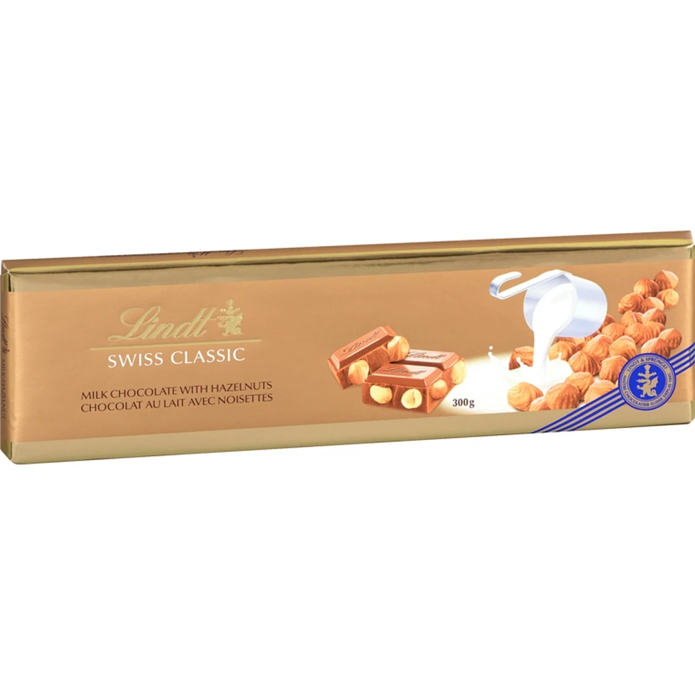 SWISS CLASSIC Gold Hazelnut Milk Chocolate Bar 300g