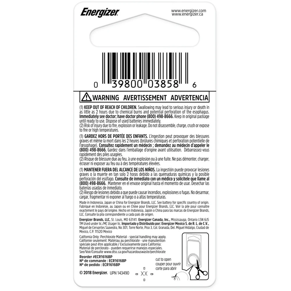 Pile miniature Energizer  au lithium