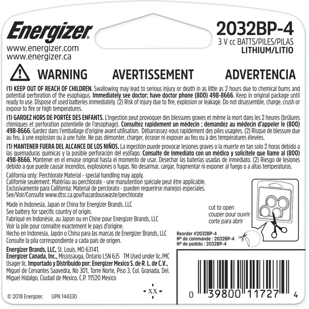 Energizer 2032 Lithium Coin Battery