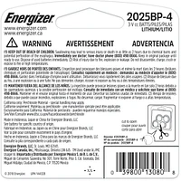 Pile miniature Energizer 2025 au lithium